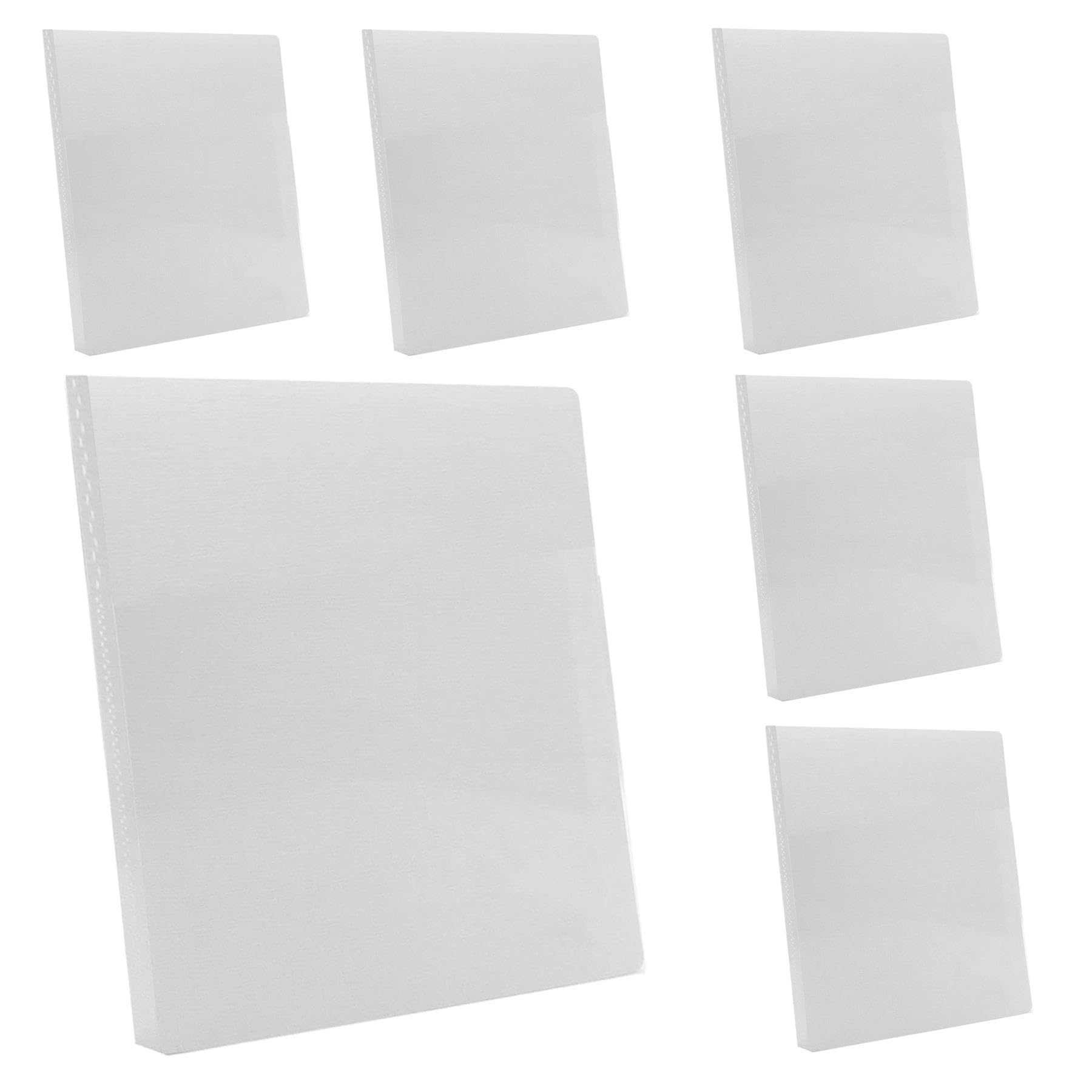 Pack of 6 A4 Display Books Office Folder with 20-Pocket Book for Work Uni Home Presentation Pocketbook with Clear Transparent Sleeves Glossy Cover [White]
