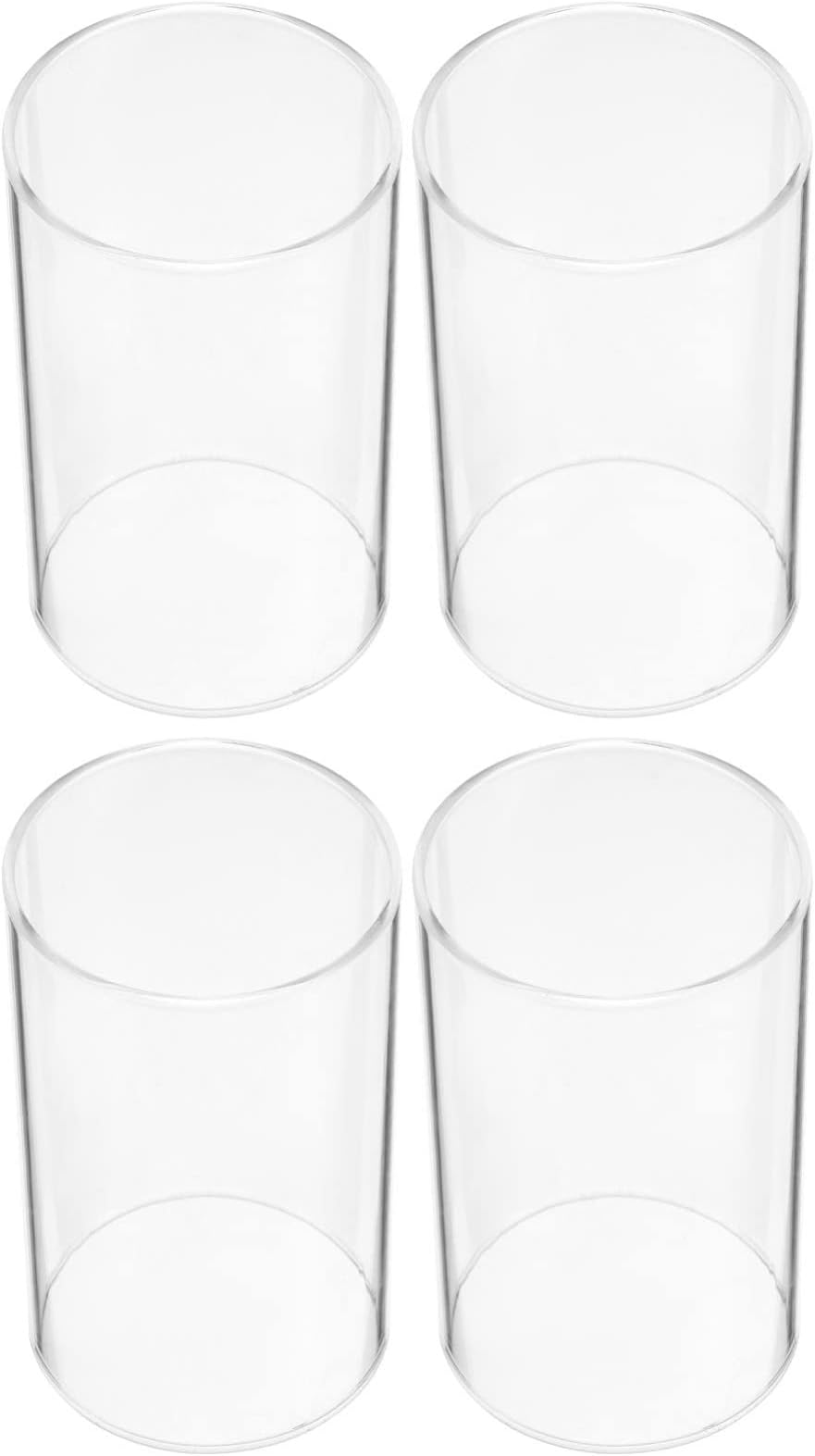 FOMIYES 4pcs Hurricanes Candle Holder Sleeve, Clear Glass Cylinder Candle Holder, Open Both Ends Chimney Tube, Open Ended Candle Shade Christmas Wedding Table Centerpiece Decor 10cm* 6cm