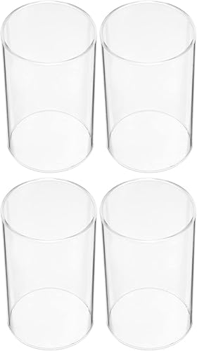 FOMIYES Hurricanes Portavelas Mangas 4 piezas de cristal transparente cilíndrico portavelas abierto ambos extremos chimenea tubo abierto Led vela