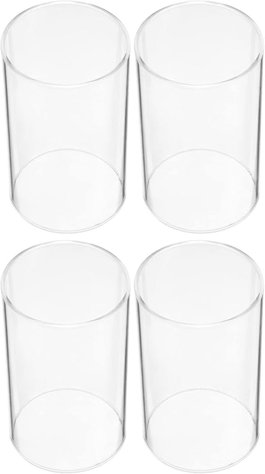 FOMIYES Hurricanes Candle Holder Sleeve 4pcs Clear Glass Cylinder
