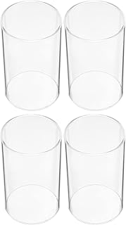 4pcs Hurricanes Candle Holder Sleeve, Clear Glass Cylinder Candle Holder, Open Both Ends Chimney Tube, Open Ended Candle Shade Christmas Wedding Table Centerpiece Decor 10cm* 6cm