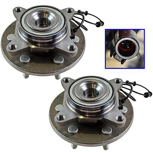 Image of TRQ Front Left and Right Wheel Bearing and Hub Assembly Set 2 Piece Compatible with 2002-2006 Ford Expedition RWD 2002-2006 Lincoln Navigator RWD