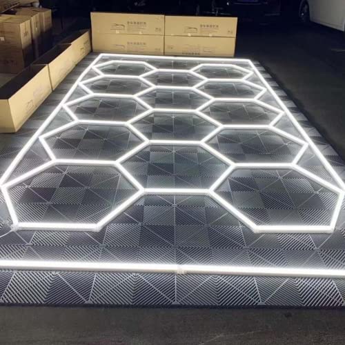 Best Garage Lights - Hexagon Lights: Fancy Led Lights W/Led Hexagon Lights Pattern - Garage Gym, Shop Lighting. Shop Lights For Garage 6500K,60720Lm,552W, Ip54 Ac 100-240V(15.88 Fts X 7.98 Fts) #TOP3