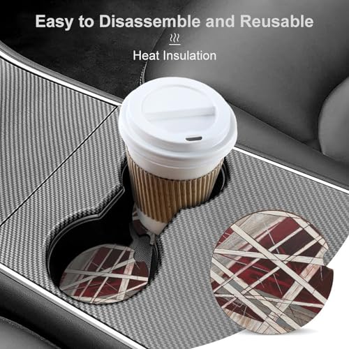 Portavasos para Auto 2.6 in Blanco y Granate 2 Pack miniatura 4