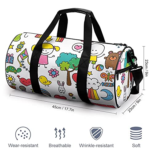 Duffel Bag Cartoon Schilderen Leuke Bagage Sportenzakken voor Reizen Fitness - Image 3