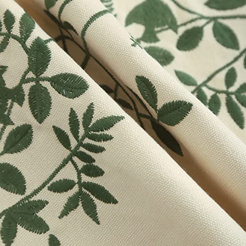 Tosleo Embroidered Decorative Throw Pillow Covers 18X18 Set Of 2 Green Surrounding Leaves Pillow Cushion Cases Farmhouse Decor Square Pillowcases For Sofa Couch Bedroom Living Room #TOP1