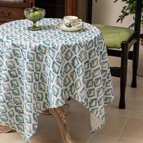 Nappe rectangulaire anti-taches imperméable pour table de cuisine losange