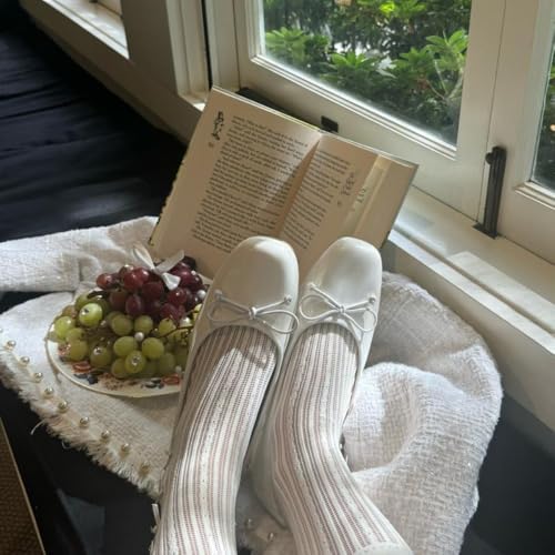 Geerta Women's Elegant Coquette Ballet Pumps Low Chunky Block Heels Square Toe Comfy doll shoes with bowknots Cute Mary Janes Slip On Emo Shoes Office Business2