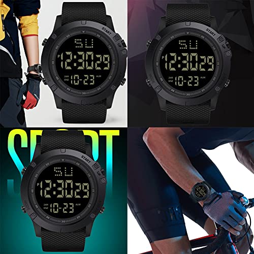 Magik 1-2 Pc Large Dial Stopwatch Sport Mens Watches LED Light Digital Wristwatches2