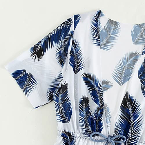 Teen Girls Swimsuit 2 Piece Tropical Print Bathing Suit Cutout Swimsuit with Cover Tankini Set Girls Cute Swimwear4