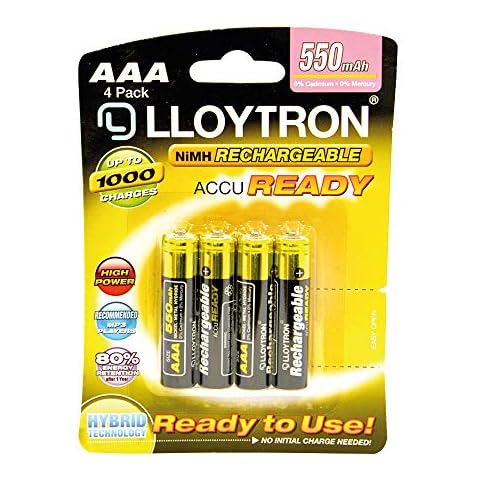 LLOYTRON NiMH Rechargeable AAA Batteries, 4 Pack Cover