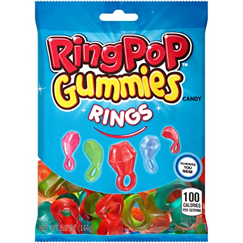 Ring Pop Gummies Rings - Individual 12 Packs Assorted Gummy Candy Flavors (5 Oz Bag) - Fun Candy for Birthdays and Celebrations