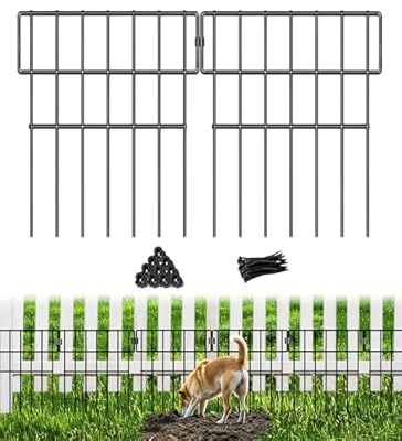 10 Panels Animal Barrier Fencing, No Dig Fence Garden Fencing, 17in(H) x10.8ft(L) Dog Dig Fence Barrier Rustproof Metal Garden Fence Border for Dogs, Bottom Blocker for Outdoor Yard