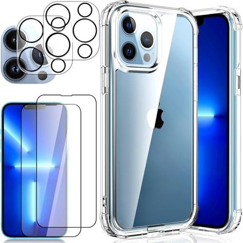 Protection 9H iPhone 13 Pro Max avec coque transparente antichoc et double verre écran