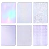 Sitengle ホログラムシール 透明 クリアホログラムシート6種類 24枚セット A4サイズ(210*297mm) 自己粘着性 印刷不可 防水 カッティング用シート カッティングシール キラキラ デコレーション かわいい DIYステッカー 推し活 (24枚セットA)