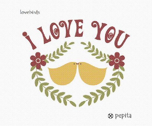 Pepita Needlepoint Canvas: Lovebirds, 9