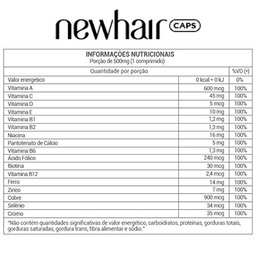 New Hair 30 Capsulas Feminino Suplemento Alimentar para Cabelos e Unhas - 2 unidades