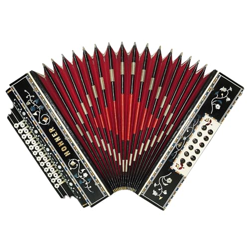 Antique Decorated Vintage Button Accordion Garmon Squeezebox Conc...