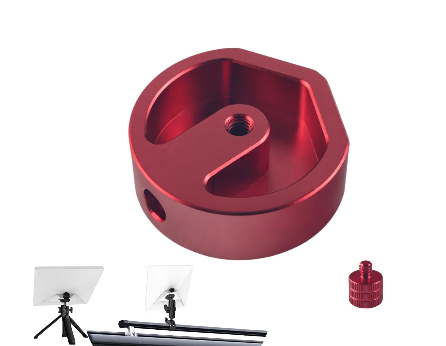 DEWHEL Mini adaptador de montaje de trípode de aluminio compatible con Starlink Mini adaptador de trípode de 1/4 pulgadas ~ 20 y 3/8 pulgadas ~ 16 roscado, permite trípode, abrazadera de fijación u