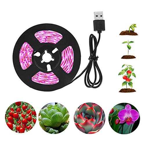 WLJI LED Grow Light Strip Full Spectrum Waterproof Grow Light 60 LEDs/Meter for Indoor Plants