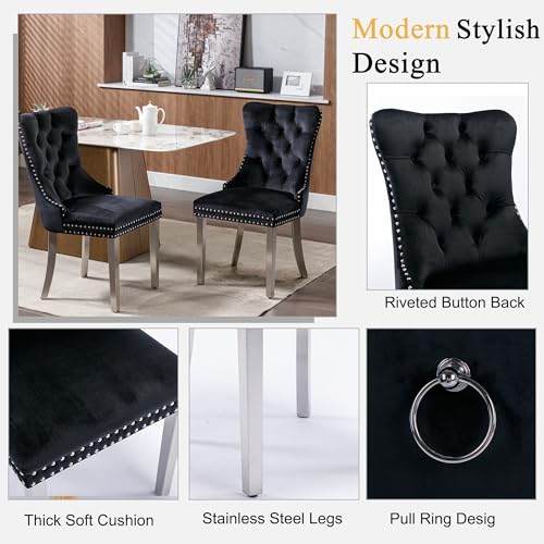 Image of 9 Piece Extendable Dining Table Set for 8, Expandable Kitchen Table Chairs Set for 8, 78.74 inch White Faux Marble Table with Black Velvet Chairs, Modern Dining Room Table Set for Family Gathering