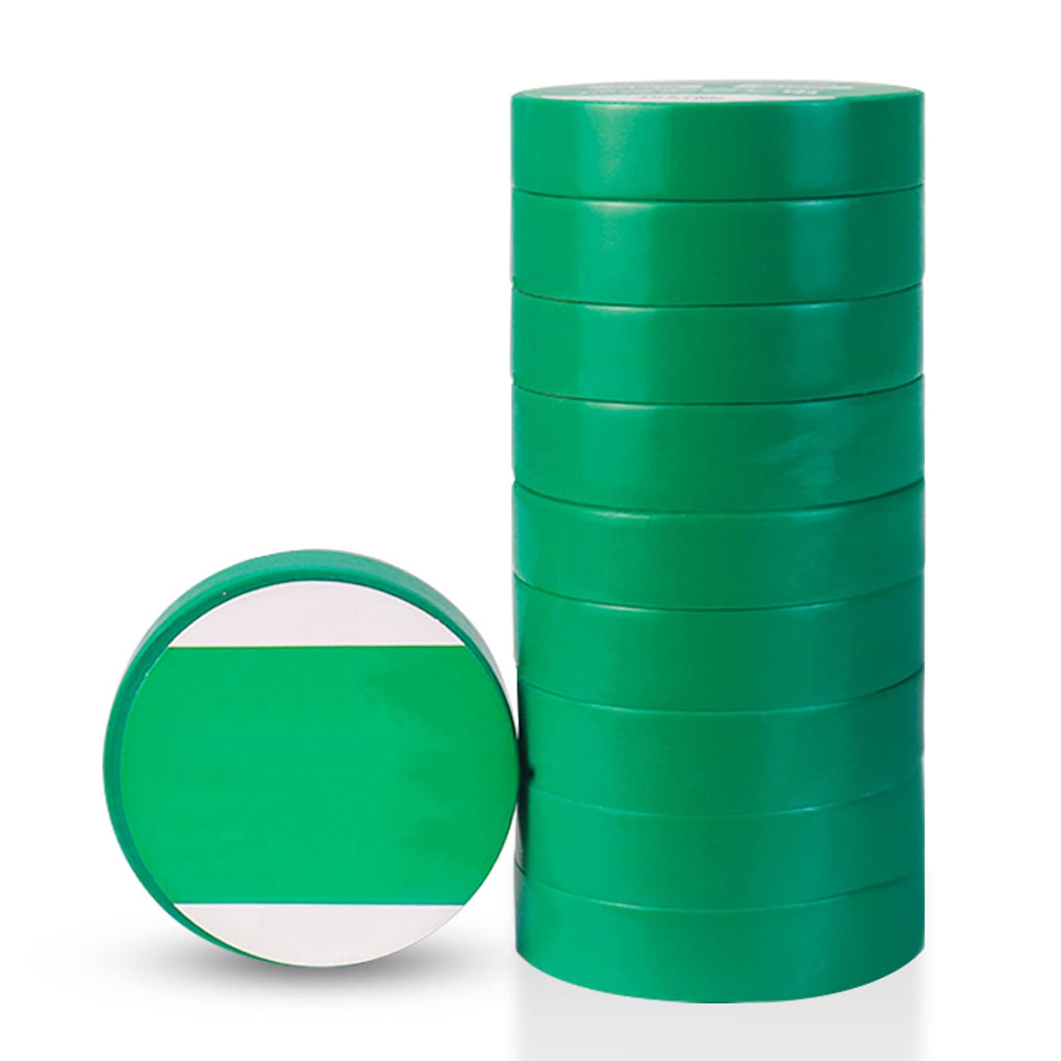 10 rollos de cinta aislante eléctrica - Retardante de llama e impermeable - 9M x 16MM - Resistencia a altas temperaturas(Green)