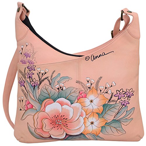 Anna by Anuschka Women's V Top Multi-compartment Crossbody Cross Body Handbag, Vintage Garden, One Size US2
