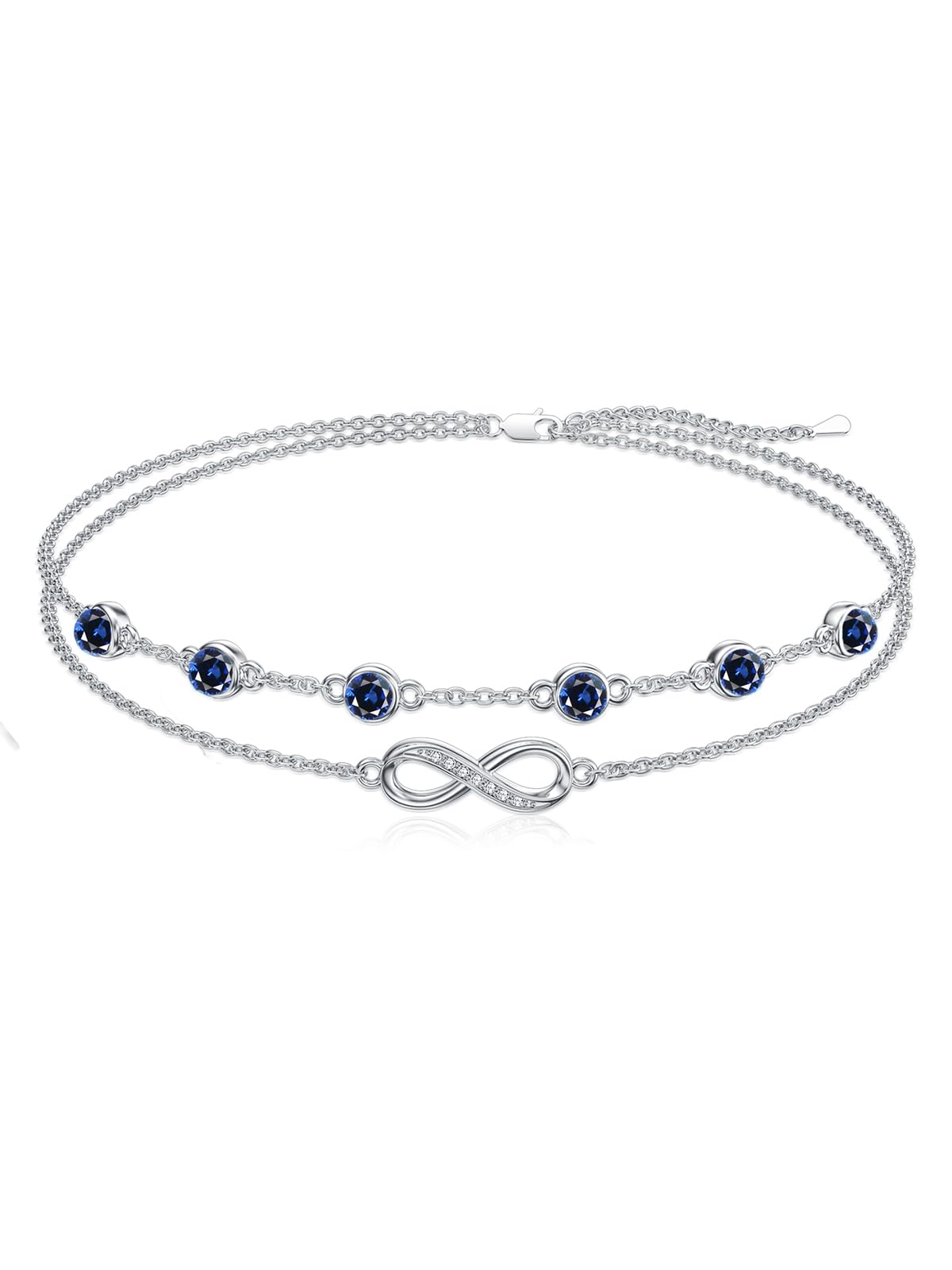Dorunmo Anklet Bracelets For Women 925 Sterling Silver Birthstone/Infinity/Butterfly/Evil Eye/Turtle/Pineapple/Starfish/Heart Anklets Bracelets Jewelry Gifts for Women