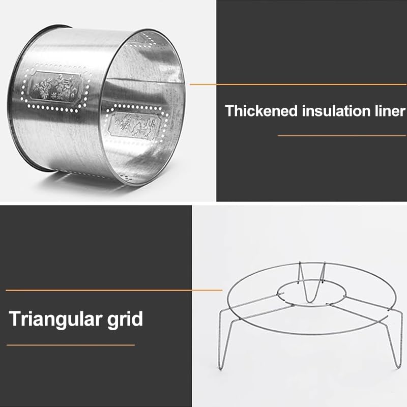 Incinerador de Acero Inoxidable, Incinerador de Jardín, Rueda Universal de 360°, Incinerador Portátil, Incinerador de Basura, for Patio, Patio y Patio Trasero(Gold,Medium)