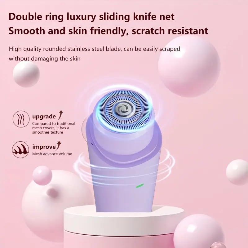 Image of VIFORA 2-in-1 Facial Hair Remover & Body Shaver for Women - Electric Razor with Dual Heads for Face, Chin, Eyebrow, Upper Lip, Bikini, Underarms & Legs - Rechargeable Women's Bikini Trimmer (Purple)