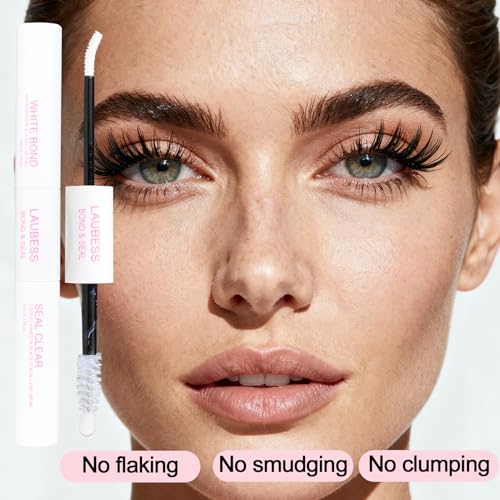 Image of Lash Glue for Eyelash Clusters LAUBESS 2 in 1 Lash Bond and Seal Waterproof Lash Cluster Glue 10ml Adhesive Eyelash Glue Home Use Strong Hold 72H