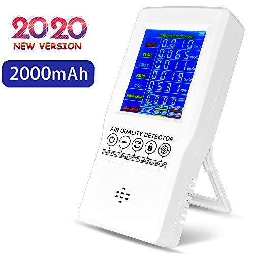Air Quality Monitor Indoor, Accurate Air Tester Detector for Formaldehyde(HCHO) CO2 TVOC PM2.5/PM10