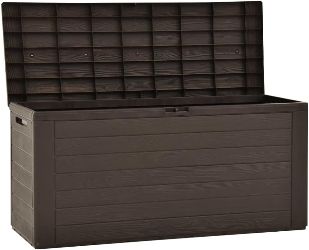 Patio Storage Box, Deck Box Delivery Boxes For Outside Outdoor Storage Box Outdoor Storage Bench Outdoor Furniture Suitable For Gardens Patios Backyard Pool Brown 45.7"x17.3"x21.7"