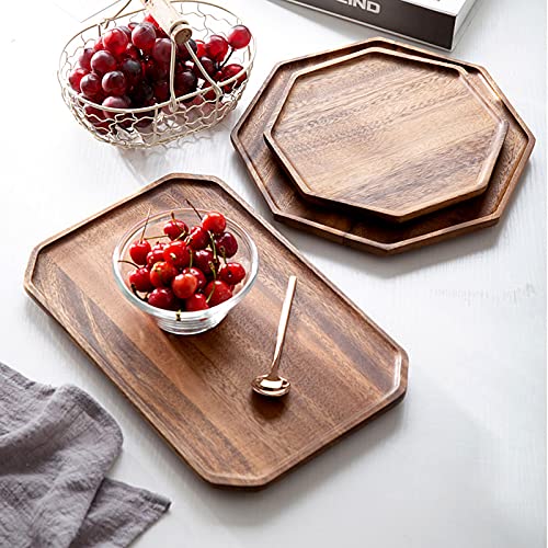2 Pcs Large Wooden Platters Serving Trays Acacia Wood Charcuterie Platter For Food Tray Cheese Serving Board Rectangular Plates Platters Meat Charcuterie Boards Decorative Plates Fruit Tray #TOP4