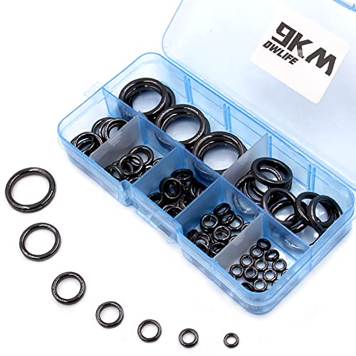 9KM DWLIFE 釣りロッド先端修理キット セラミックリング 60個 トップガイドリング 釣り竿ガイド穂先 交換 修理キット フィッシング用 (60個セット)