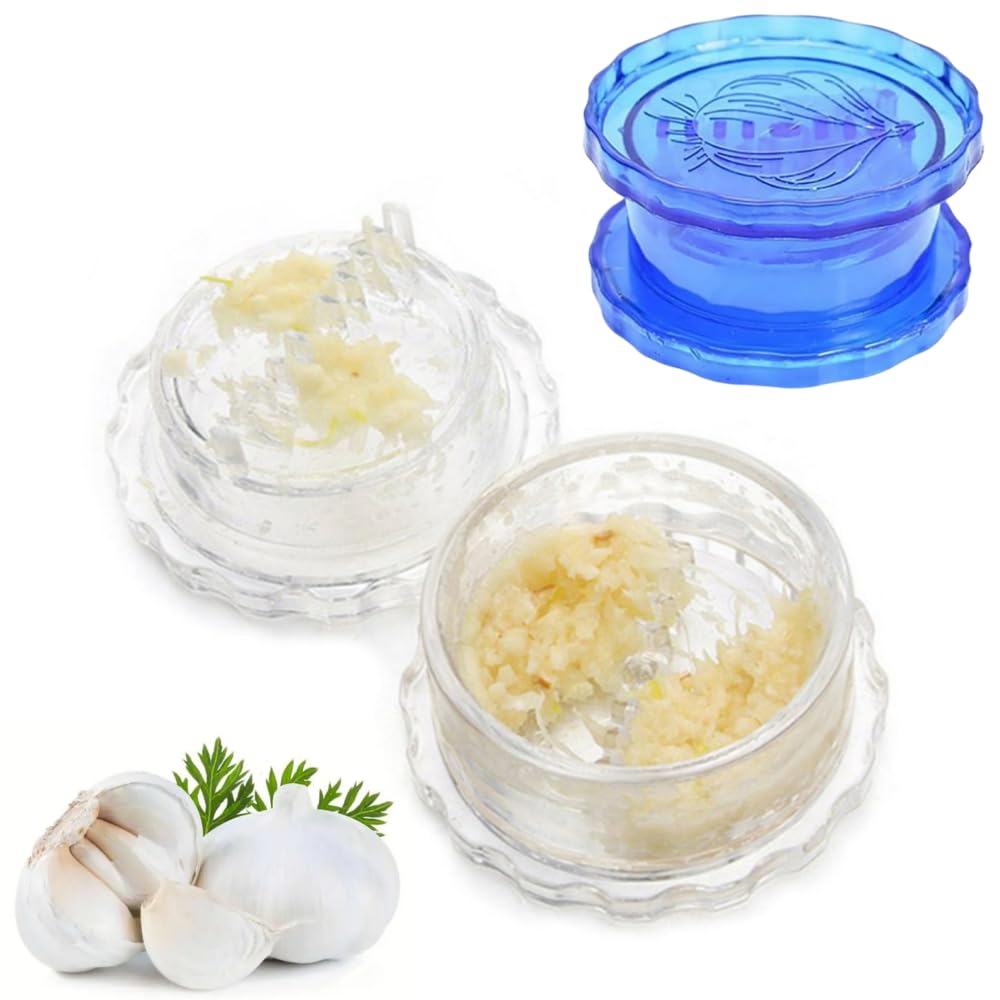 EOBNIKTWS 2PCS Manual Garlic Press Plastic Garlic Twist Crusher Manual Garlic Twist Chopper for Kitchen Restaurant Home Kitchen Tool（Random Colour）