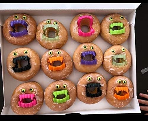 Miniatura 6 de 144 colmillos de vampiro de lujo, surtido a granel (brilla en la oscuridad, negro, morado, verde, rosa intenso y naranja)