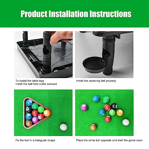 Mini Billiards For Cats,Mini Pool Table Playset, Mini Billiards Table Top Game For Kids Adults Width 2 Ball Club 11 Balls And A Lampstand. (Large) #TOP4