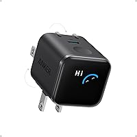 Vista 7 de Anker Anker Nano - Cargador de pantalla inteligente, cargador USB C de carga rápida de 45 W con enchufe plegable de 180°, reconocimiento
