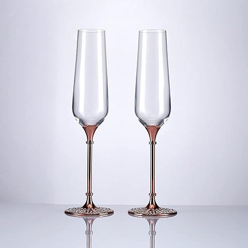 Miniatura 1 de ZHUHW - Vasos de champán de cristal de diamante copa de cóctel para el hogar boda fiesta vaso de beber regalo para parejas