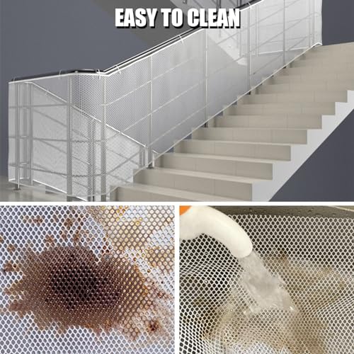 Treppenschutznetz für Kinder, Verdicken Niedlich Tier Schutznetz Treppe, Sicherheitsnetz Treppe für Babys und Haustieren, Treppen Schutz Sicherheitsnetz (600 x 90 cm White)
