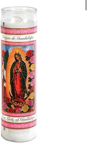 Our Lady of Guadalupe - Velas de oración de cristal 8 pulgadas velas devocionales
