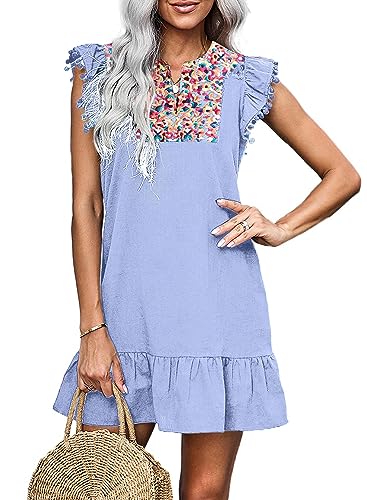 Image of KIRUNDO Boho Summer Mini Embroidered Dresses for Women