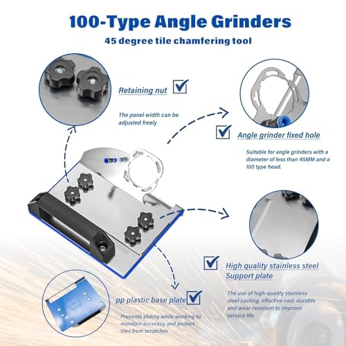 Miniatura 3 de Soporte Para Amoladora Angular De Precisión Con Corte De Azulejos A 45 Grados, Cortadora De Azulejos Manual, Maquina De Cortar Azulejos, Accesorios Para Amoladoras Para Amoladora Angular Modelo 100