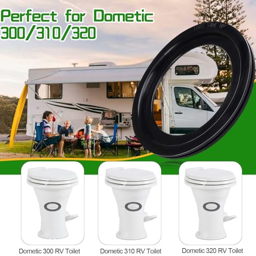 Image of 6Pcs RV Toilet Seal Kit Include 2 Flush Ball Gaskets＆4 Gloves,Flush Ball Seal Replacement 385311658 for Dometic 300 /310 /320, Leakproof Toilet Seals Parts, RV Camping Trailer Accessories