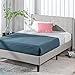 Zinus Shalini Upholstered Platform Bed Frame, Mattress Foundation, Wood Slat Support, No Box Spring Needed, Easy Assembly, Light Grey, Queen