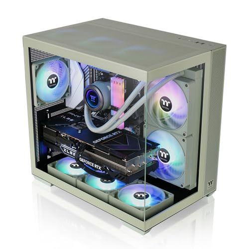 Image of Thermaltake View 380 TG ARGB Matcha Green ATX Case; 4x120mm ARGB Fans Included; Supports Hidden-Connector Motherboard; Front & Side Dual Tempered Glass Panel; CA-1Z2-00MEWN-AZ; 3 Year Warranty