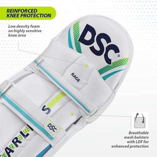 Image of DSC Rage Cricket Batting Legguard for Mens, Color - White, Size - Youth, Left Hand