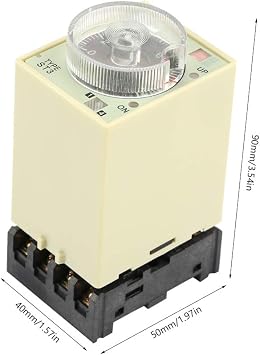 AC 220V Delay Timer Relay, ST3PA-B 0-10S Automatic Time Relay, Knob Control Time Delay Solid State Timer with Base