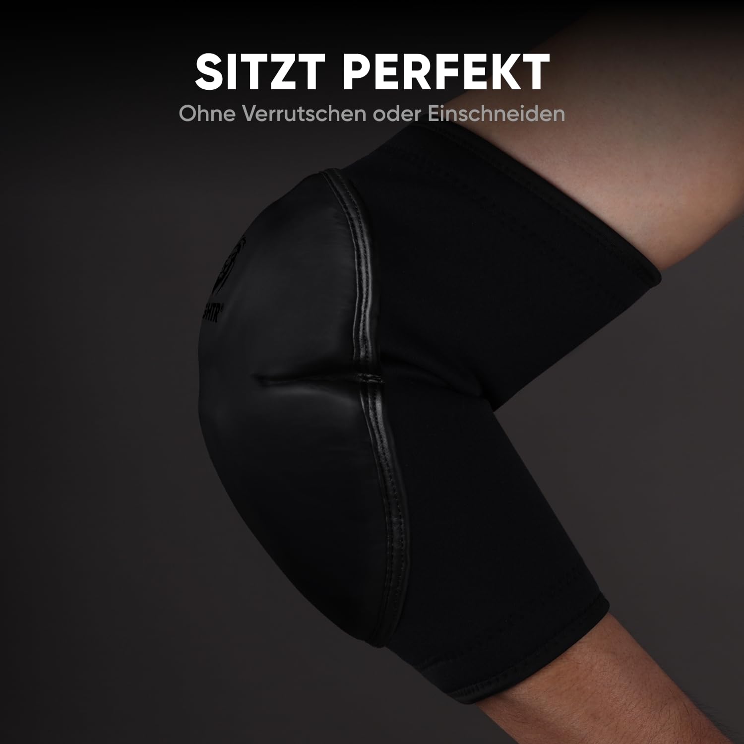 FIGHTR Ellenbogenschoner Dick gepolstert für Kickboxen, MMA, Muay Thai & weitere Kampfsport Arten - 2er Set Ellbogen schoner